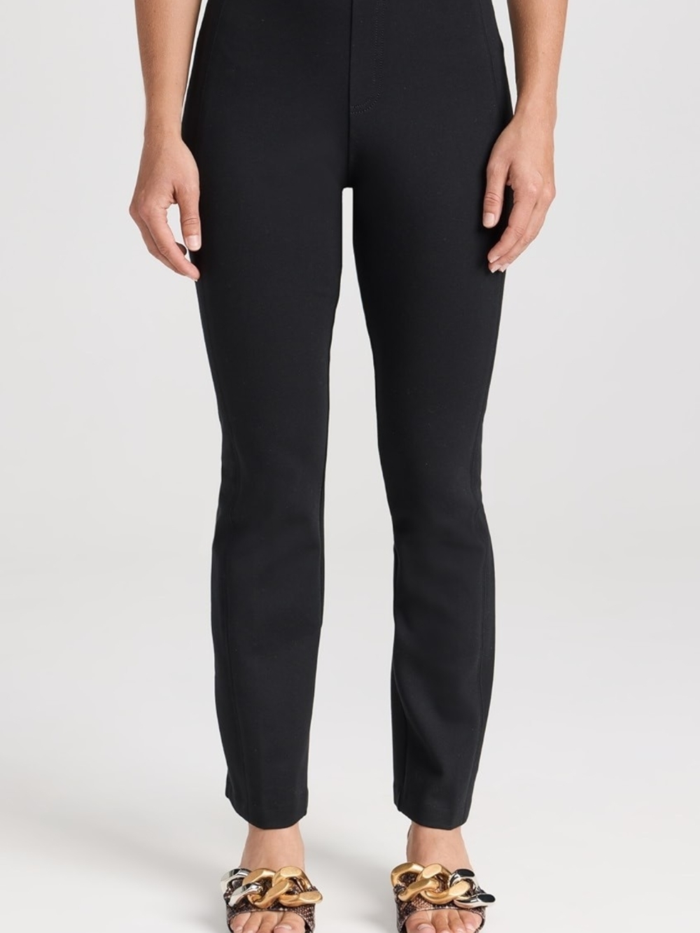 SPANX Black Ankle-Length Slim Stretch Pants Size L.